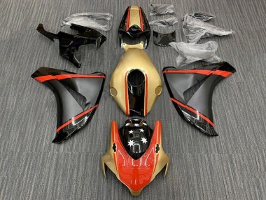 Cheap 2008-2011 Honda CBR1000RR Motorcycle Fairings - Gold Red Matte Black Star