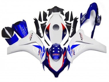 Cheap 2008-2011 Honda CBR1000RR Motorcycle Fairings - White Red Blue Star HRC