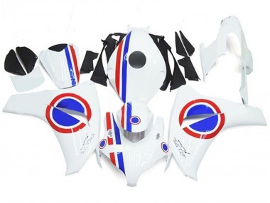 Cheap 2008-2011 Honda CBR1000RR Motorcycle Fairings - White Red Blue Stripe