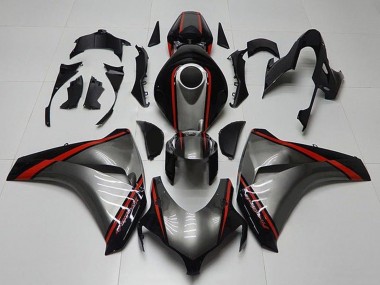 Cheap 2008-2011 Honda CBR1000RR Motorcycle Fairings - Grey Red Glossy Black Stripe