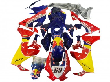 Cheap 2017-2023 Honda CBR1000RR Motorcycle Fairings - Blue Yellow Red Bull Hayden