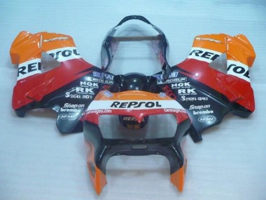 Cheap 1998-2001 Honda VFR 800 Motorcycle Fairings - Orange White Red Black Repsol
