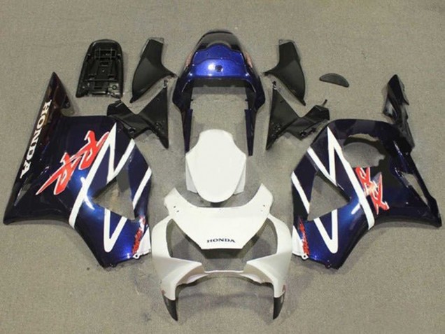2002-2003 Honda CBR900RR 954 Motorcycle Fairings - Blue White Glossy Black