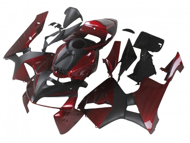 2005-2006 Honda CBR600RR Motorcycle Fairings - Maroon Red Matte Black
