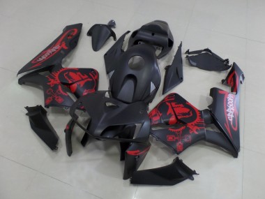 Cheap 2005-2006 Honda CBR600RR Motorcycle Fairings - Matte Black Matte Red Gear