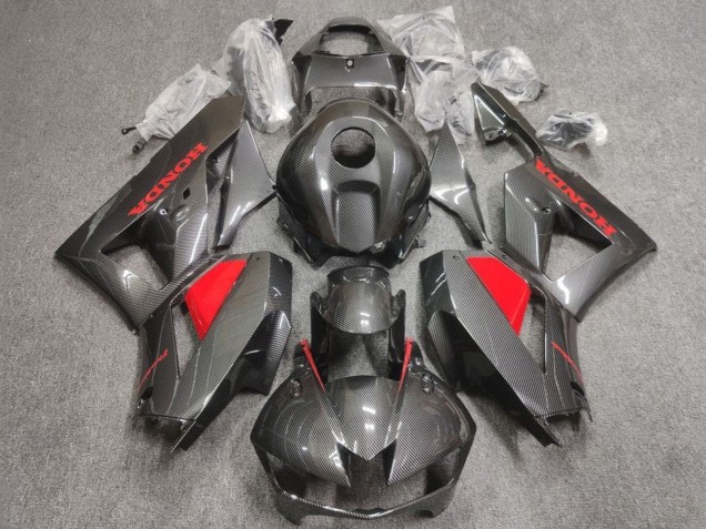 2013-2023 Honda CBR600RR Motorcycle Fairings - Faux Carbon Fiber Red