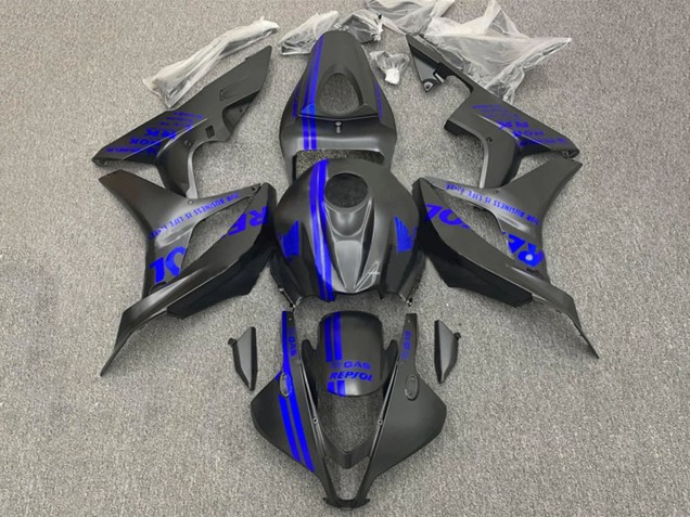 2007-2008 Honda CBR600RR Motorcycle Fairings - Blue Matte Black Repsol
