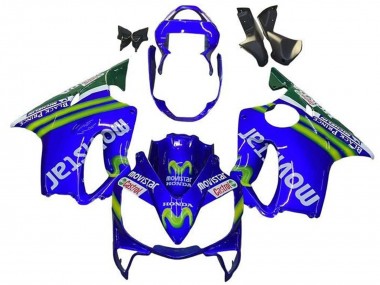 Cheap 2001-2003 Honda CBR600 F4i Motorcycle Fairings - Blue Green White MoviStar