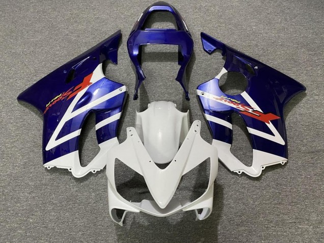 2001-2003 Honda CBR600 F4i Motorcycle Fairings - White Blue Stripe
