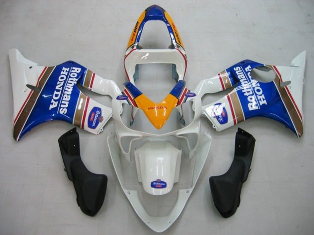 2001-2003 Honda CBR600 F4i Motorcycle Fairings - Yellow White Blue Rothmans