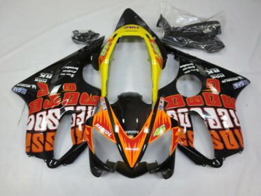 Cheap 2004-2007 Honda CBR600 F4i Motorcycle Fairings - Yellow Orange Glossy Black Rossi