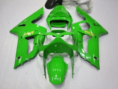 Cheap 2003-2004 Kawasaki ZX6R Motorcycle Fairings - Green Gold Decal