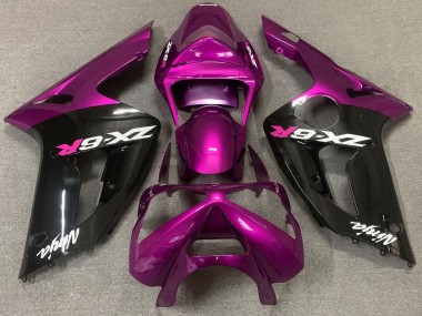 Cheap 2003-2004 Kawasaki ZX6R Motorcycle Fairing - Purple Glossy Black