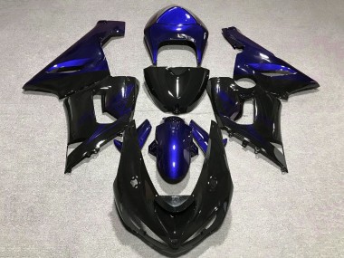 Cheap 2005-2006 Kawasaki ZX6R Motorcycle Fairing - Blue Glossy Black