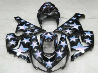 Cheap 2005-2006 Kawasaki ZX6R Motorcycle Fairings - Black Blue White Star