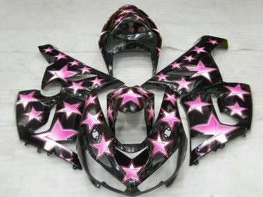 Cheap 2005-2006 Kawasaki ZX6R Motorcycle Fairings - Black Pink Star