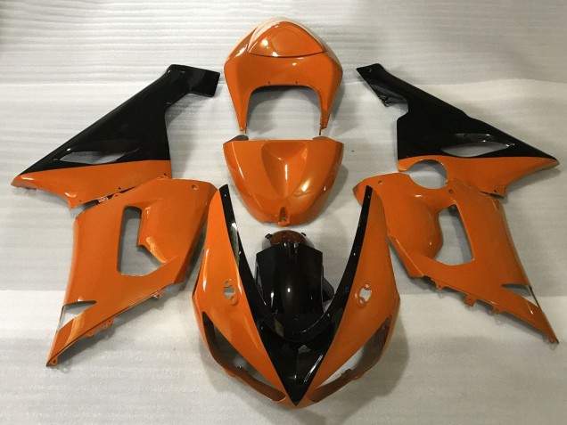 2005-2006 Kawasaki ZX6R Motorcycle Fairings - Orange Black