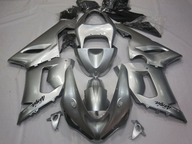 2005-2006 Kawasaki ZX6R Motorcycle Fairings - Silver