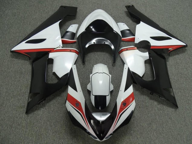2005-2006 Kawasaki ZX6R Motorcycle Fairings - White Black Red