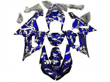 Cheap 2005-2006 Kawasaki ZX6R Motorcycle Fairings - Blue Camouflage