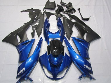 Cheap 2007-2008 Kawasaki ZX6R Motorcycle Fairings - Blue Matte Black White