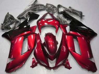 Cheap 2007-2008 Kawasaki ZX6R Motorcycle Fairings - Candy Red Black