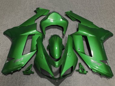 Cheap 2007-2008 Kawasaki ZX6R Motorcycle Fairings - Green Chrome