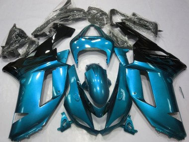 Cheap 2007-2008 Kawasaki ZX6R Motorcycle Fairings - Light Blue Black