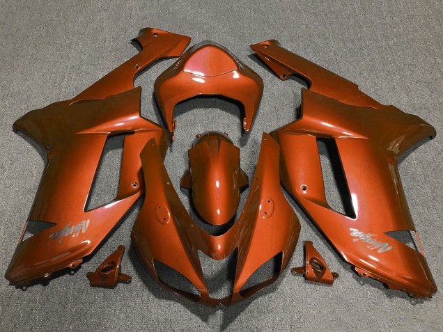 2007-2008 Kawasaki ZX6R Motorcycle Fairings - Orange