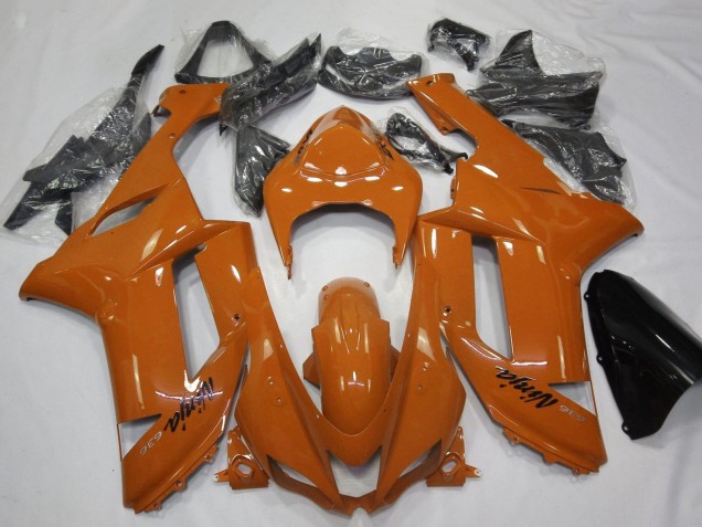 2007-2008 Kawasaki ZX6R Motorcycle Fairing - Orange Black