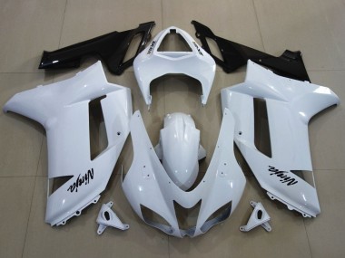 Cheap 2007-2008 Kawasaki ZX6R Motorcycle Fairings - White Black