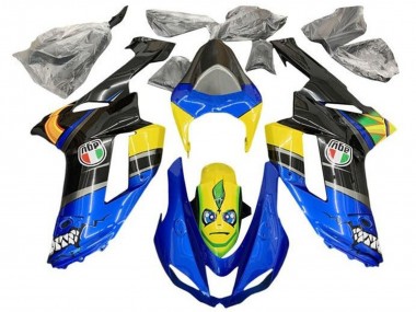 Cheap 2007-2008 Kawasaki ZX6R Motorcycle Fairings - Blue Black Yellow Shark