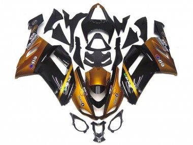 Cheap 2007-2008 Kawasaki ZX6R Motorcycle Fairings - Gold Black Elf