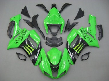 Cheap 2007-2008 Kawasaki ZX6R Motorcycle Fairings - Green Black Monster Energy