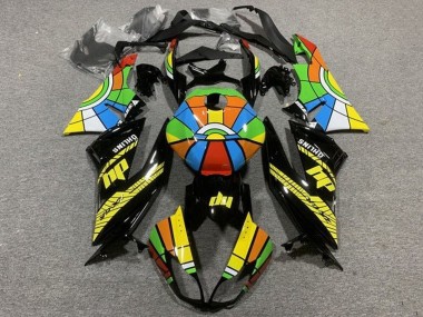 Cheap 2009-2012 Kawasaki ZX6R Motorcycle Fairings - Glossy Black Multicolor