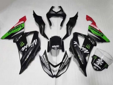Cheap 2013-2018 Kawasaki ZX6R Motorcycle Fairings - Matte Black Green Red White Monster Snow