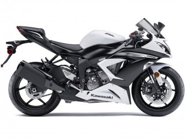 Cheap 2013-2018 Kawasaki ZX6R Motorcycle Fairings Kit - White Matte Black