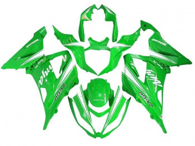 2013-2018 Kawasaki ZX6R Motorcycle Fairings - Green White