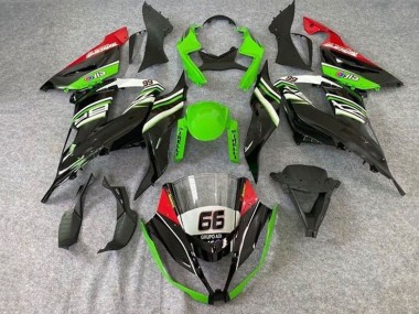 Cheap 2013-2018 Kawasaki ZX6R Motorcycle Fairings - Green White Black Red Elf 66