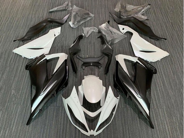 2013-2018 Kawasaki ZX6R Motorcycle Fairing Kits - White Matte Black