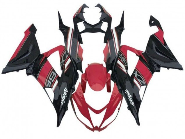 2013-2018 Kawasaki ZX6R Motorcycle Fairings - Red Black White
