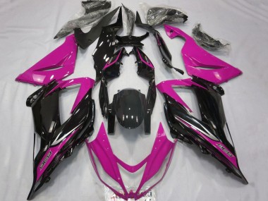 Cheap 2013-2018 Kawasaki ZX6R Motorcycle Fairings - Pink Glossy Black