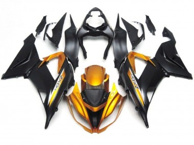 Cheap 2013-2018 Kawasaki ZX6R Motorcycle Fairings - Matte Black Gold