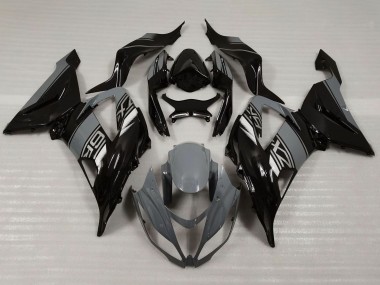 Cheap 2013-2018 Kawasaki ZX6R Motorcycle Fairings - Nardo Grey Glossy Black