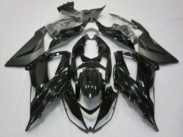 2013-2018 Kawasaki ZX6R Motorcycle Fairing - Glossy Black Matte Black