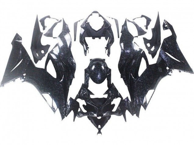 2019-2022 Kawasaki ZX6R Motorcycle Fairings - Faux Chopped Carbon Fiber