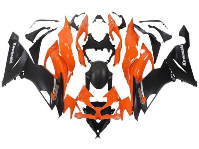 2019-2022 Kawasaki ZX6R Motorcycle Fairing - Orange Matte Black