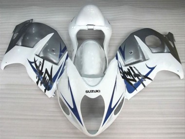 Cheap 1996-2007 Suzuki GSXR 1300 Hayabusa Motorcycle Fairings - White Silver Blue