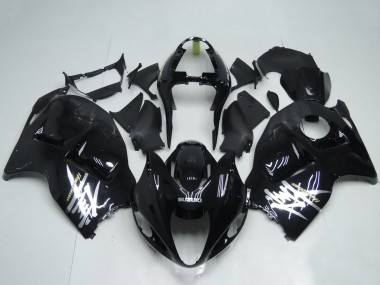 Cheap 1996-2007 Suzuki GSXR 1300 Hayabusa Motorcycle Fairings - Glossy Black White Decal
