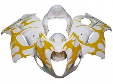Cheap 2008-2020 White Yellow Tribal Suzuki GSXR 1300 Hayabusa Motorcycle Fairings